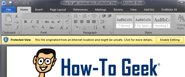 Enable Editing for All Office 2010 Documents by Disabling Protected View